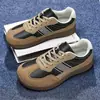 Sapatos Masculinos 2026 Novo Estilo Cabedal em Couro Genuíno Versátil Retro Tênis de Plataforma Masculino Cano Baixo Esportivo Casual Sapatos de Treinamento Alemães em Pele de Porco