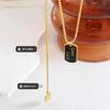 Estilo ins europeo y americano personalizado borla inglés acero titanio cuadrado Marca goteo de aceite collar borla cadena collar clavícula P830