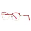 Gafas anti-azules de moda de goma dorada 3116, populares en Europa y Estados Unidos, de doble color, con espejo plano para damas, de fábrica en stock