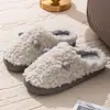 Pantuflas de Algodón para Mujer en Invierno, Lindos Zapatos de Casa para Pareja, Zapatos Cálidos de Algodón, Pantuflas de Felpa Antideslizantes para Hombre