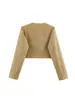 Para Moda Femenina Europea y Americana Primavera 2026 Nuevo Retro Francés Corto de Cuello Redondo Hilo Metálico Estilo Chanel Blazer