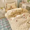 Estilo Ins Fresco e Simples Algodão Puro Conjunto de Três Peças para Roupa de Cama de Dormitório Estudantil Novo Modelo 2026 Conjunto de Capa de Edredom e Lençol de Cama 100% Algodão Solteiro
