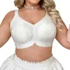 Bralette cruzado SHEIN talla grande europeo y americano sin aros, con diseño push-up, estampado de jacquard, escote en V y tirantes cruzados ajustables