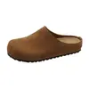 Sandálias plataforma femininas com aumento interno de altura, acabamento fosco, estilo slip-on, adequadas para grávidas, tamancos de bico fechado, nova coleção outono 2026