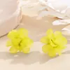 Brincos Europeus e Americanos Mais Vendidos, Verão Feérico, Brincos de Flor Tridimensionais Frescos, Pétalas, Brincos Super Feéricos, Brincos Simples