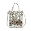 Bolso de axila moderno y único, bolso pequeño cuadrado de hombro y cruzado para la noche, nuevo bolso de moda de lentejuelas para mujer Verano 2026
