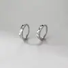 Nalan Plata de Ley S925 Estilo Japonés y Coreano Clips para Oreja Redondos Sencillos Pendientes Cortos Grabados Personalizados Joyería para Mujer E5240