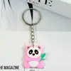 Fofo Desenho Animado Panda Pequeno Borracha Macia de PVC Acessórios Criativos Chaveiro DIY Enfeites Pingentes Enfeites de Chaveiro Pingentes