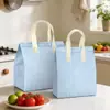 Bolsa Térmica para Bolo em TNT com Padrão Jeans e Folha de Alumínio para Catering, Leite de Chá para Levar, Sacola Tote Descartável com Logo
