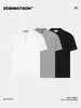 Ropa para Hombre Zoewatson Transfronteriza para Hombre Camiseta de Manga Corta con Cuello Henley de Waffle Estilo Americano Marca de Tendencia Top Casual Holgado