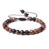 Pulseira Feminina Popular de Pedras Naturais Olho de Tigre 6mm da Amazon, Pulseira com Pingentes Tecida à Mão, Venda Quente