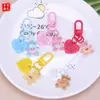 Llavero de Oso Corazón Color Gelatina Estilo Fresco Lindo Femenino Regalo de Pareja Colgante Campana Adorno Pequeño