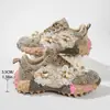 Zapatos de moda elegantes y únicos con pedrería y lentejuelas florales, versátiles de estilo europeo y americano, nuevos de talla grande, cómodos casuales, zapatos de papá para mujer