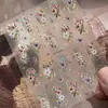 Pegatinas para Uñas de Año Nuevo Estampado en Caliente Pegatinas de Flores de Ventana Cien Flores Floreciendo Retro Lujo Ligero Estilo de Corte Pegatinas Brillantes Adornos