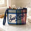 Moda Europeia e Americana Estampa de Leopardo Material de Mergulho Bolsa de Cosméticos Design de Nicho Bolsa para Batom e Cosméticos Bolsa de Higiene Pessoal Portátil para Viagem