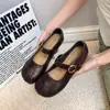 Zapatos Mary Jane retro de imitación con punta dividida de moda para mujer, nueva colección de otoño 2026, que aumentan la altura, versátiles, ultrasuaves, zapatos de corte bajo de un solo color