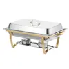 Novo fogão de buffet retangular dobrável de aço inoxidável transfronteiriço para hotéis, com tampa basculante, fogão de buffet isolado comercial