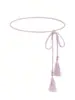 Cinturón de Borlas Tejidas Delgado para Mujer Cuerda de Lazo Coreana Decoración de Nudo para Falda Cadena para la Cintura Cuerda para la Cintura Estudiante