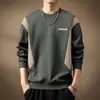 Moletom de Cor Contrastante Splicing Retro Americano de Alta Qualidade para Homens no Outono Novo 380g Pesado Solto Tendência Marca Casual Jaqueta para Homens