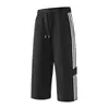 Calça de Verão Masculina Plus Size M-XL, Seda Gelada, Cropped, Nylon Elastano Alta Elasticidade, Casual, Respirável, Perfurada, Calça Esportiva