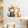 Hs1171Q Dibujos Animados Lindos Día de San Valentín Pareja Gatito Ins Autoadhesivos Pegatinas de Pared Dormitorio Estudio Baño Pegatinas Decorativas