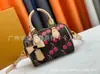 Guangzhou Cross-Border Nova Bolsa Almofada Boston Bolsa de Mão Fofa de Cereja Bolsa Versátil Retro Europeia e Americana Ombro Único Transversal