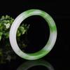 Pulsera de jade de imitación sintética con flores flotantes, pulsera de jade de hielo de doble color con flor verde, pulsera de concubina imperial, pulsera de niña verde flotante Yang verde
