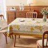 Toalha de Mesa Estilo Americano Retrô, Não Lavável, Impermeável, à Prova de Óleo, Luxo Leve, Sensação de Alta Qualidade, Novo Modelo 2024, Pano de Mesa de Café em Tecido