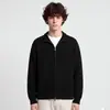 Suéter Masculino APO Roupas Transfronteiriças Simples de Gola Meia-Alta Manga Longa, Cardigan de Tricô Masculino Solto e Versátil