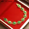 Pulsera de Jade Malayo al por Mayor, Pulsera con Incrustaciones de Jade Malayo Verde Esmeralda, Pulsera de Jade de Moda para Mujer
