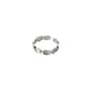Anillo Kaiming S925 Plata de Ley Diseño de Nicho Oval Irregular Cepillado para Mujer, Sensación de Lujo Ligero de Gama Alta, Anillo Abierto Ajustable, Moderno