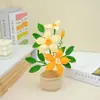 Flor de Lírio-do-Vale de Alta Qualidade Tricotada à Mão em Vaso Narciso Acabado Lã Tricotada Rosa Simulada Enfeites de Mesa Transfronteiriço