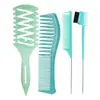 Escova de Shampoo Dupla com Dentes e Cabo Longo de Platina com Ponta Oca, Pente de Dentes Largos, Pente de Ponta Oca de Uso Duplo, Pente de Cílios, Conjunto de Limpeza para Banho
