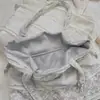 Bolso de Hombro de Encaje con Cordón de Satén Bolso de Hombro Nuevo con Textura de Moda Bolso de Lona de Gran Capacidad Bolso para Viajar