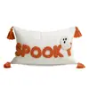 Almohada de peluche Halloween transfronteriza bordada con patrón de fantasma 3D funda de almohada decorativa para sofá venta al por mayor