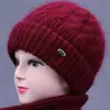 Gorro de Lana Cálido de Invierno para Mujeres de Mediana Edad y Mayores, Gorro Espeso de Terciopelo para Madres, Gorro de Punto a Prueba de Frío para Exteriores para Señoras Mayores