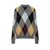 Bestseller transfronterizo de AliExpress: Colección nueva primavera 2026, polo de mujer ajustado, que realza la figura, con estampado de rombos, 9598171