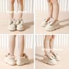 Zapatos de algodón con lazo botas de nieve versión coreana bolso con zapatillas cálidas antideslizantes de fondo grueso forradas de felpa para mujer interiores y exteriores para amantes invierno