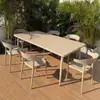 Mesa y Sillas para Comedor Exterior Acero al Carbono Mesa Rectangular Mesa de Comedor de Acero Inoxidable Aire Libre Comercial Restaurante Bar Colocación Exterior