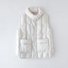 Chaleco de Plumas para Mujer Ropa Exterior Otoño e Invierno 2024 Nuevo Estilo Cuello Vertical Delgado 90 Vellón Estilo Coreano Moda Chaleco Cálido Lavadora