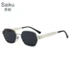 Gafas de Sol Marrones Retro para Mujer 2026 Nuevo Estilo Ojo de Gato Montura Cuadrada de Metal Gafas de Sol Anti-UV para Miopía para Rostros Redondos