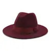 Sombrero fedora de fieltro liso de color sólido retro unisex para hombre y mujer, sombrero de caballero, sombrero al por mayor