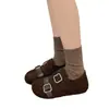 Zapatos Birkenstock Retro para Mujer 2026 Otoño Nuevos Correa con Doble Hebilla Uso Bidireccional Zapatos de Mujer Ante Interior Elevador Zapatos sin Cordones Mocasines