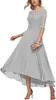 Vestido de Festa Formal Elegante com Aplicação de Renda Meia-Manga Chiffon Vestido de Noite para Convidados de Casamento