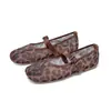 Zapatos planos de ballet de malla transpirable para mujer transfronterizos 2026, talla 46, estilo Mary Jane con separación de dedos, zapatos náuticos de malla con estampado de leopardo