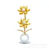 Ornamentos de casa de liga de flor dupla de cristal transfronteiriços novos joias balcão varanda boa sorte ornamentos de lótus fabricantes