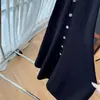 Vestido Longo Elegante Estilo Hepburn com Gola Peter Pan de Renda, Mangas Bufantes, Ajustado ao Corpo, Tricô de Seda Gelada da Marca S Coreana