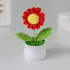 Produto Acabado Cruzamento Fio Girassol Planta em Vaso Flor Artificial Decoração de Mesa para Sala de Estudo Natal Ano Novo Jardim de Infância Pequeno Presente