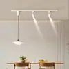 Spotlight Pendente de Restaurante com Grade de Trilho Longo de Múltiplas Cabeças Estilo Creme Criativo Móvel Sala de Jantar Bar Lâmpada Estilo Novo 2025