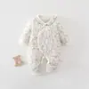 Macacão de borboleta para recém-nascido, macacão de borboleta de algodão puro para bebê outono e inverno, roupa sem costura, macacão estilo monge para recém-nascido, macacão para bebê primavera e outono